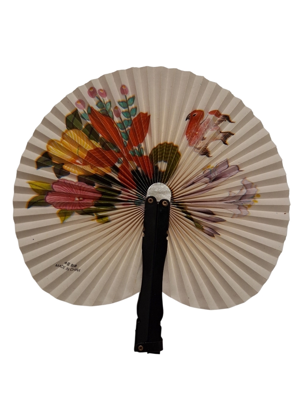 VINTAGE FLORAL/BIRD FOLDABLE HANDHELD PAPER FAN 🤎🐦